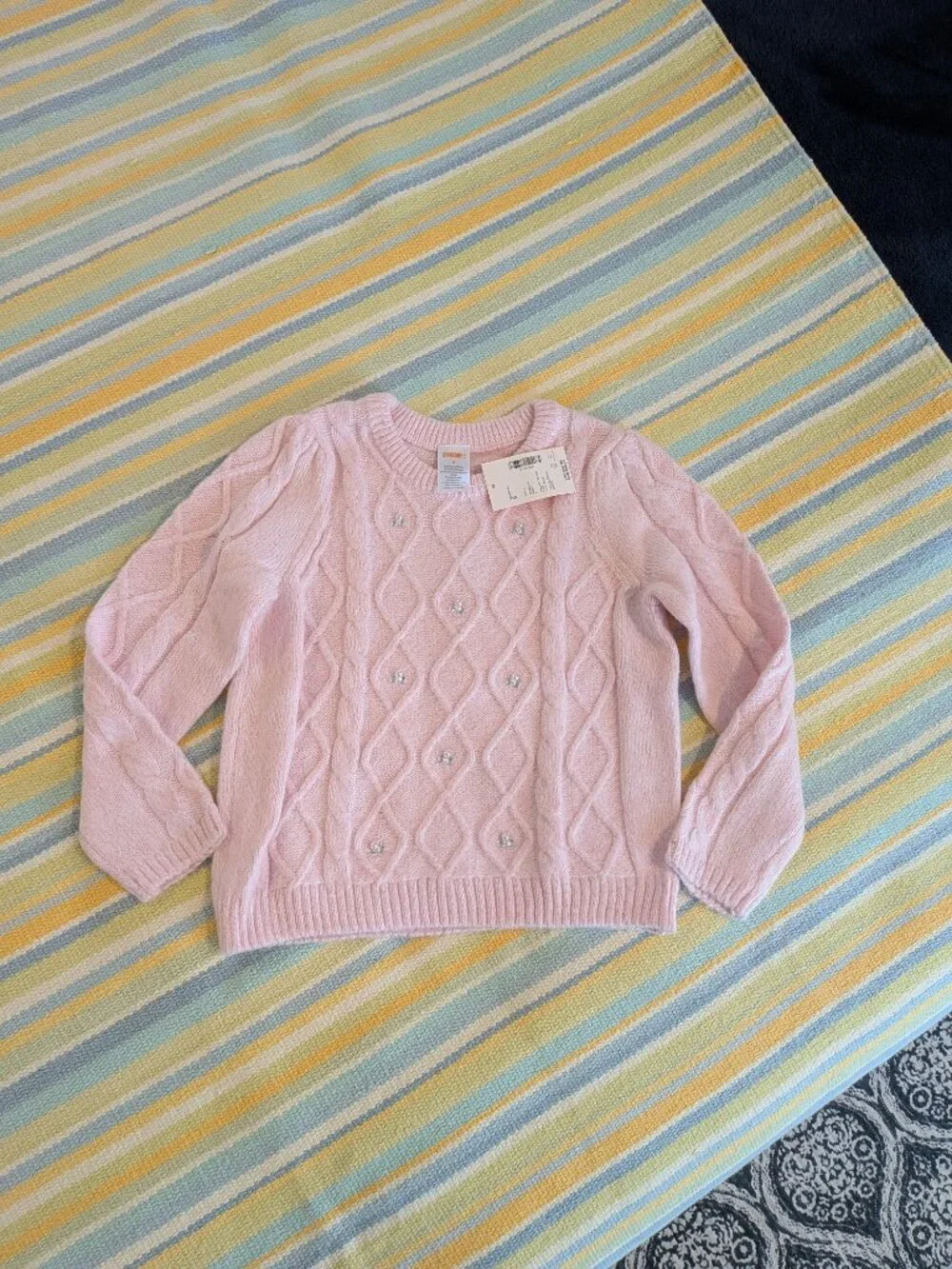 ⭐ NEW NWT Girls Gymboree Pink Diamond Knit Sweater Size 6